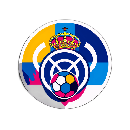 Värikäs jalkapallo sticker Espanyol ja Real Madrid logolla
