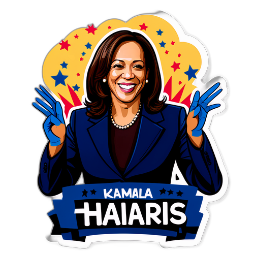 Autocollant de Kamala Harris en action