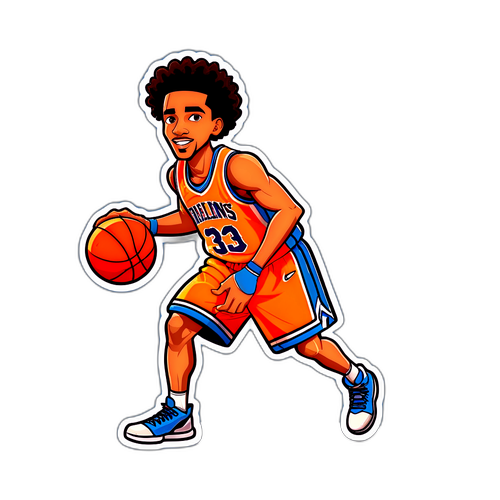 Cartoonish Tre Mann Dribbling Basketball