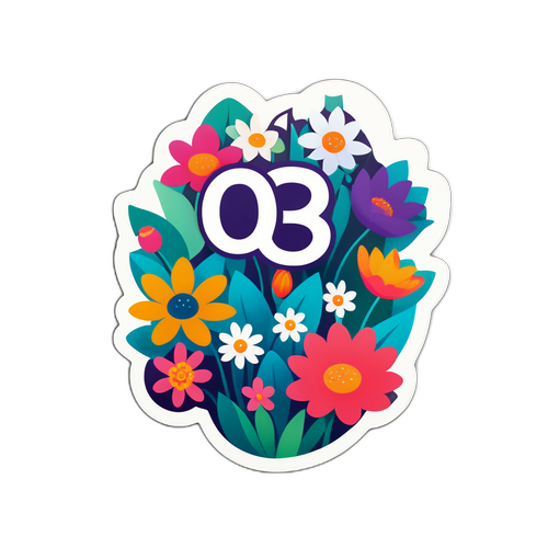 A sticker de flores com números da Lotofácil