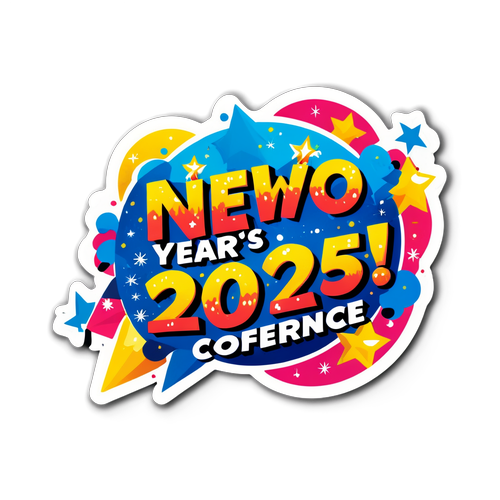 Vrolijke Nieuwjaarsconferentie Sticker 2025