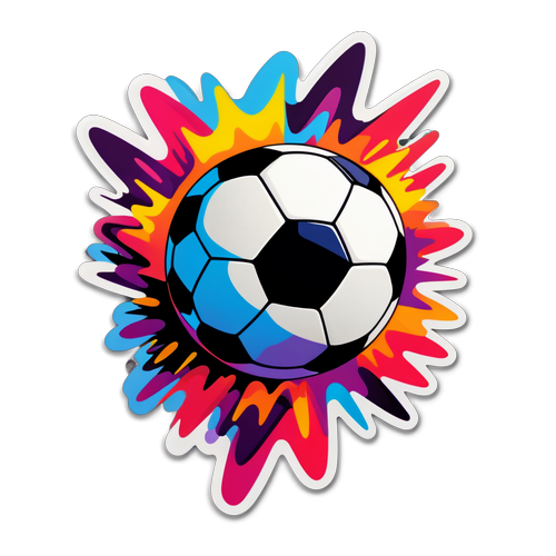 Explosion de Couleurs : Découvrez le Sticker d'Art Abstrait qui Incarne l'Énergie du Football!