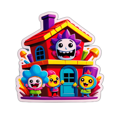 בית עם דינמיט צבעוני