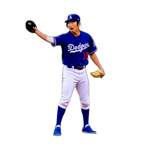 ロッキー・ササキのダジャーズユニフォーム姿