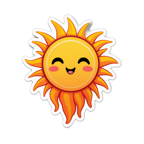 朝日をテーマにした温かみのあるデザインステッカー