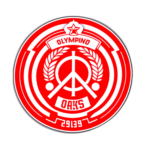 Στάμπα Ολυμπιακού με εμβλήματα και αθλητικές αναφορές