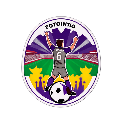 Дизайн, що зображає футбольний матч Фіорентина проти Комо з пристрасними фанатами на трибунах