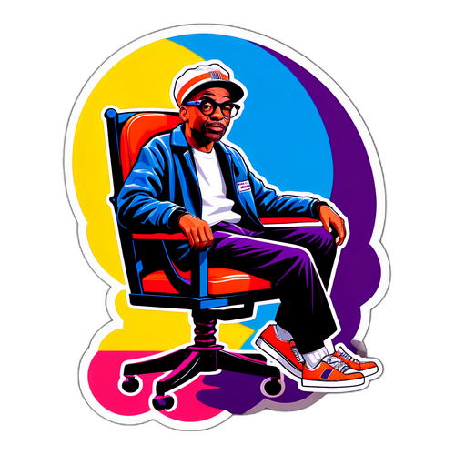 Spike Lee in a Director's Chair Sticker