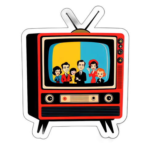 Retro TV-program klistremerke