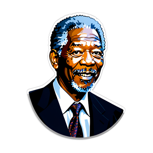 Autocolant artistic cu Morgan Freeman