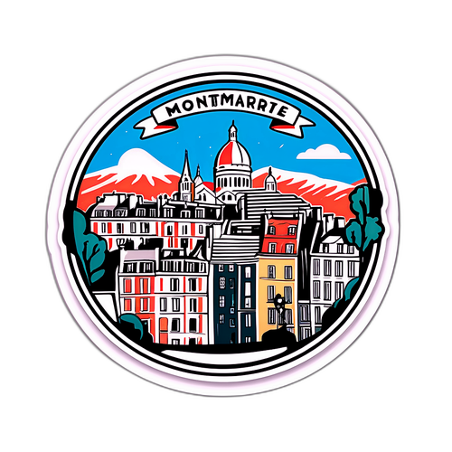 Nálepka s ikonickým výhledem na Montmartre
