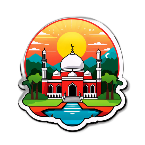 Stiker Masjid Tradisional Indonesia untuk Jadwal Sholat Bogor