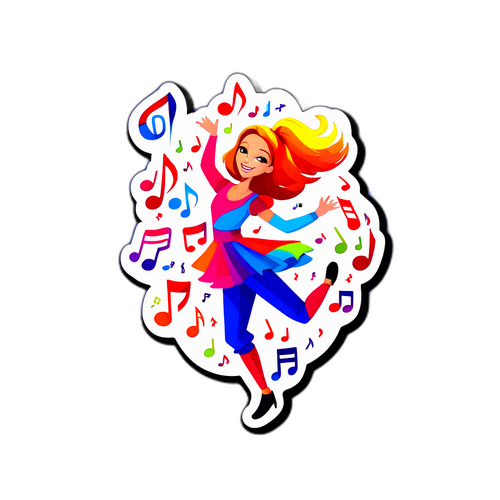 Dansende Valerie Van Peel met Muzikale Noten