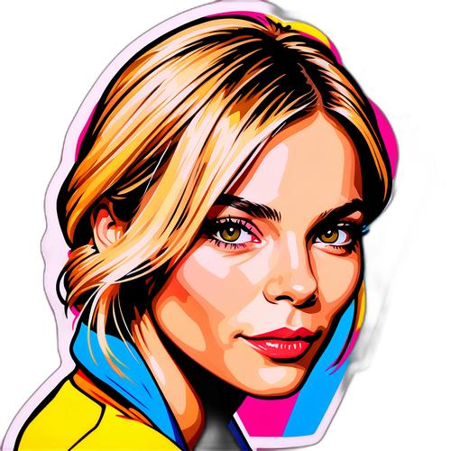 Portret Sienny Miller w stylu pop-art