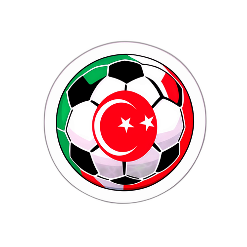 Türkische Flagge und Fußball Aufkleber zur Feier des 'Türkei-Matches'
