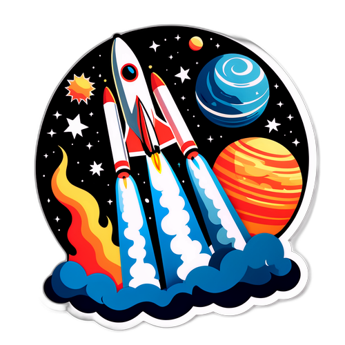 Stiker Gemini 3: Pelancaran Ke Angkasa