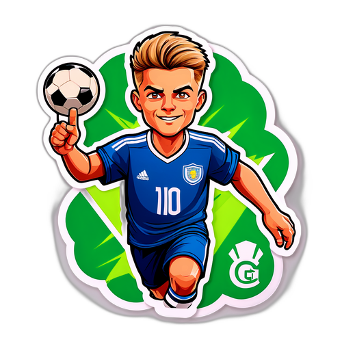 Sticker av Thelo Aasgaard med fotboll
