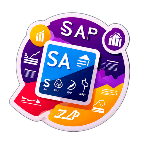 Informative Aufkleber über die SAP-Aktienentwicklung