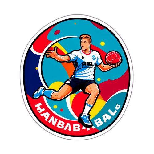 Håndbold i aktion med Aalborg Håndbolds logo