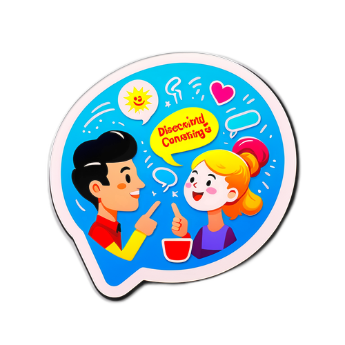 Наклейка з веселими розмовами про важливі соціальні теми