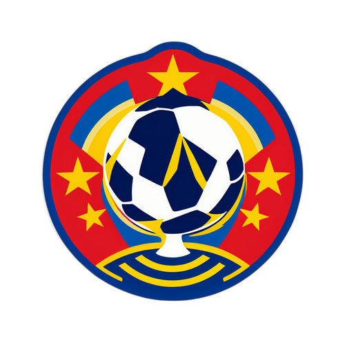 Een sticker van een opkomende ster in het voetbal