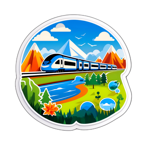 自然与科技结合的贴纸