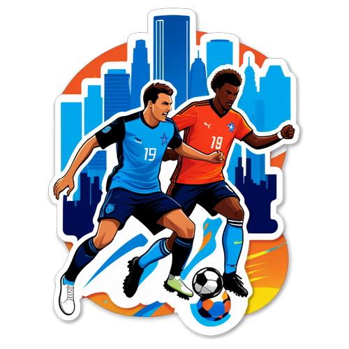 Stiker Aksi Sepak Bola Persaingan Dallas dan Houston