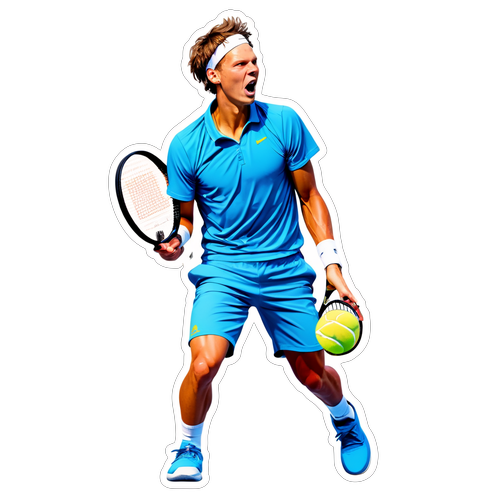 Sportlicher Aufkleber mit Jannik Sinner