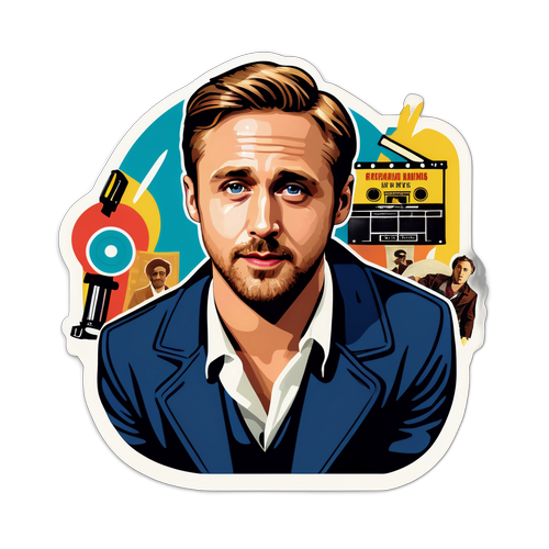 Retro Film Sticker van Ryan Gosling