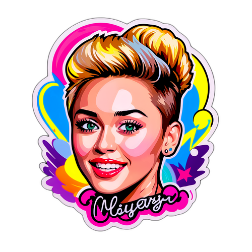 Portret colorat al lui Miley Cyrus