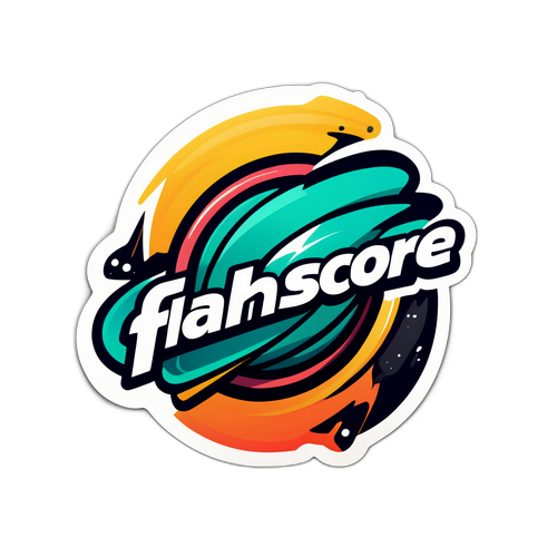 Energetisk Sportig Flashscore Klistermärke