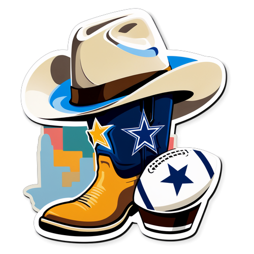 Get Ready to Kick Up Dust! The Ultimate Dallas Cowboys Cowboy Hat & Boots Sticker You Can't Resist!