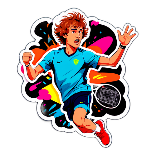Legesyg sticker af Zverev i aktion