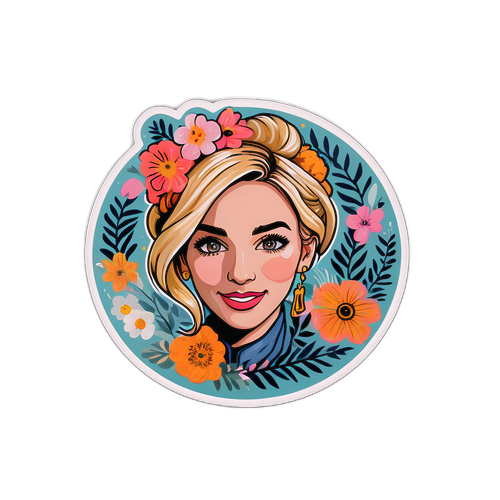 Adesivo Personalizzato di Alessia Marcuzzi con Citazioni e Fiori