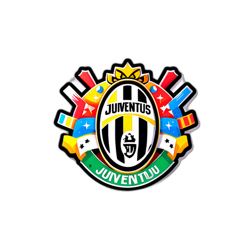 जुवेंटस इमблем के साथ मजेदार स्टिकर