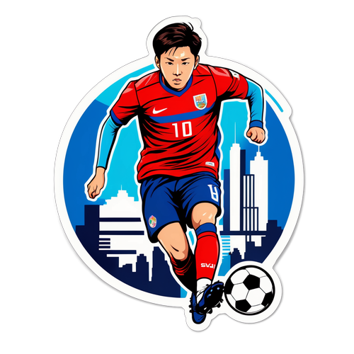 황희찬 축구 스킬 스티커 디자인