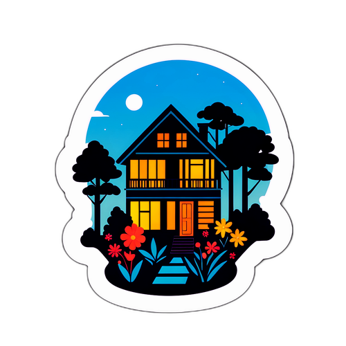 Modern Ev Silueti Sticker