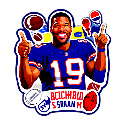 Playful Michael Strahan Thumbs Up Sticker