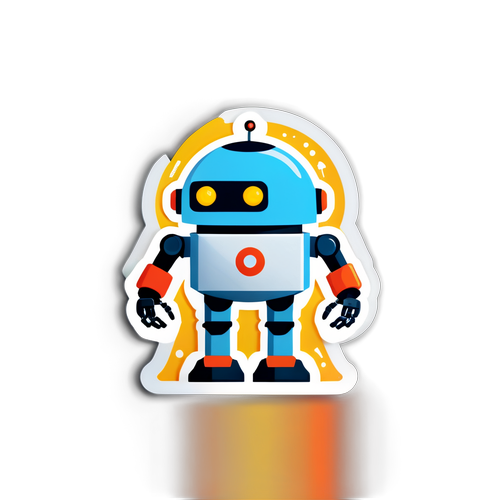 AI Teknolojisini Sembolize Eden Robot Sticker