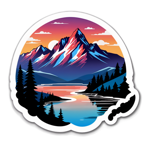 Sticker van Meer Savoie bij Zonsopgang