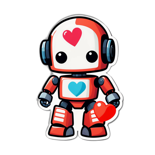 sød robot med hjerte