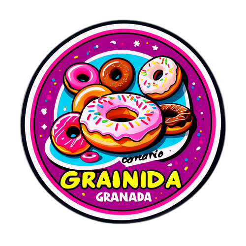 สติ๊กเกอร์กรานาดากับโดนัทและการรับประทานอาหารสไตล์สเปน