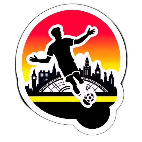 Fulham Fotboll Silhuett med London Skyline