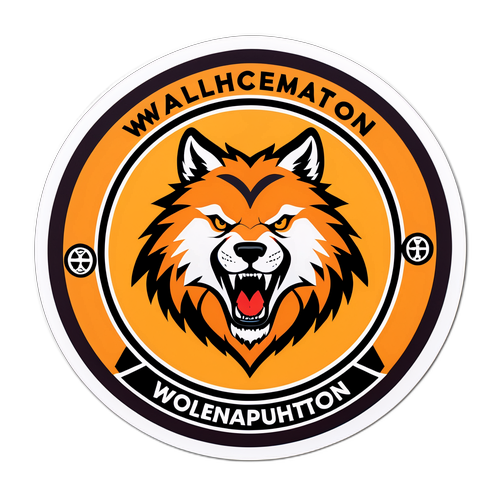 울버햄튼 팀컬러의 원형 스티커