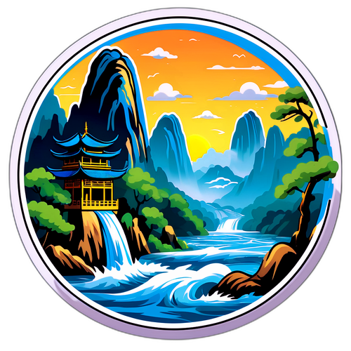张家界洪水景观贴纸
