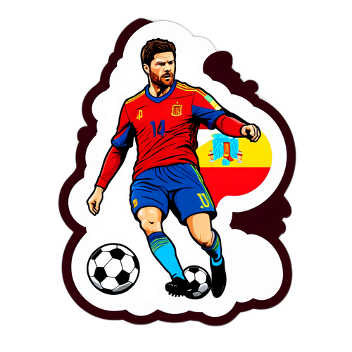 Sticker med Xabi Alonso i aktion