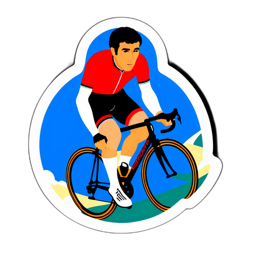 Fietsende Eddy Merckx Sticker