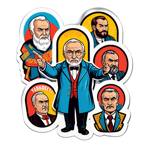 Наклейка с известными сценами featuring Янковский в комикс-стиле