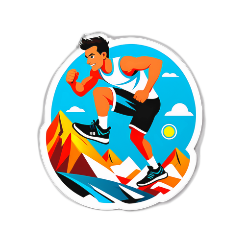 Dynamisk klistermærke af Frederik Cilius i udendørssport