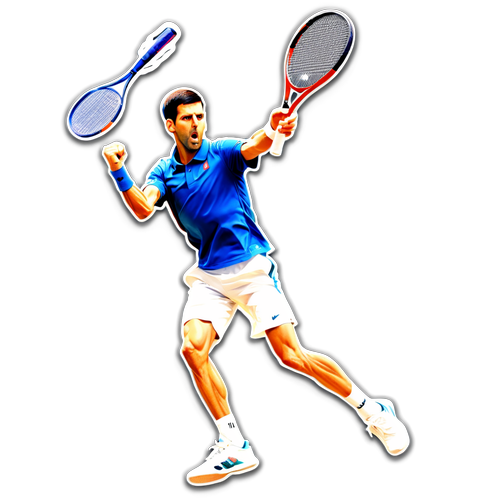 Stiker ng Isang Aktibong Novak Djokovic